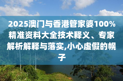 2025澳門與香港管家婆100%精準資料大全技術釋義、專家解析解釋與落實,小心虛假的幌子